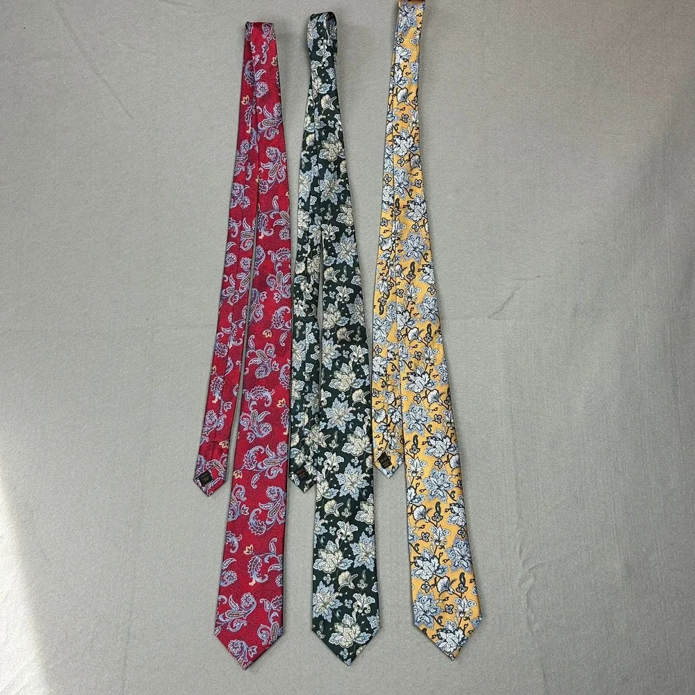 Lot Jos A Bank Reserve Ties Floral Paisley 100% Silk Bundle Mens OS Multicolor